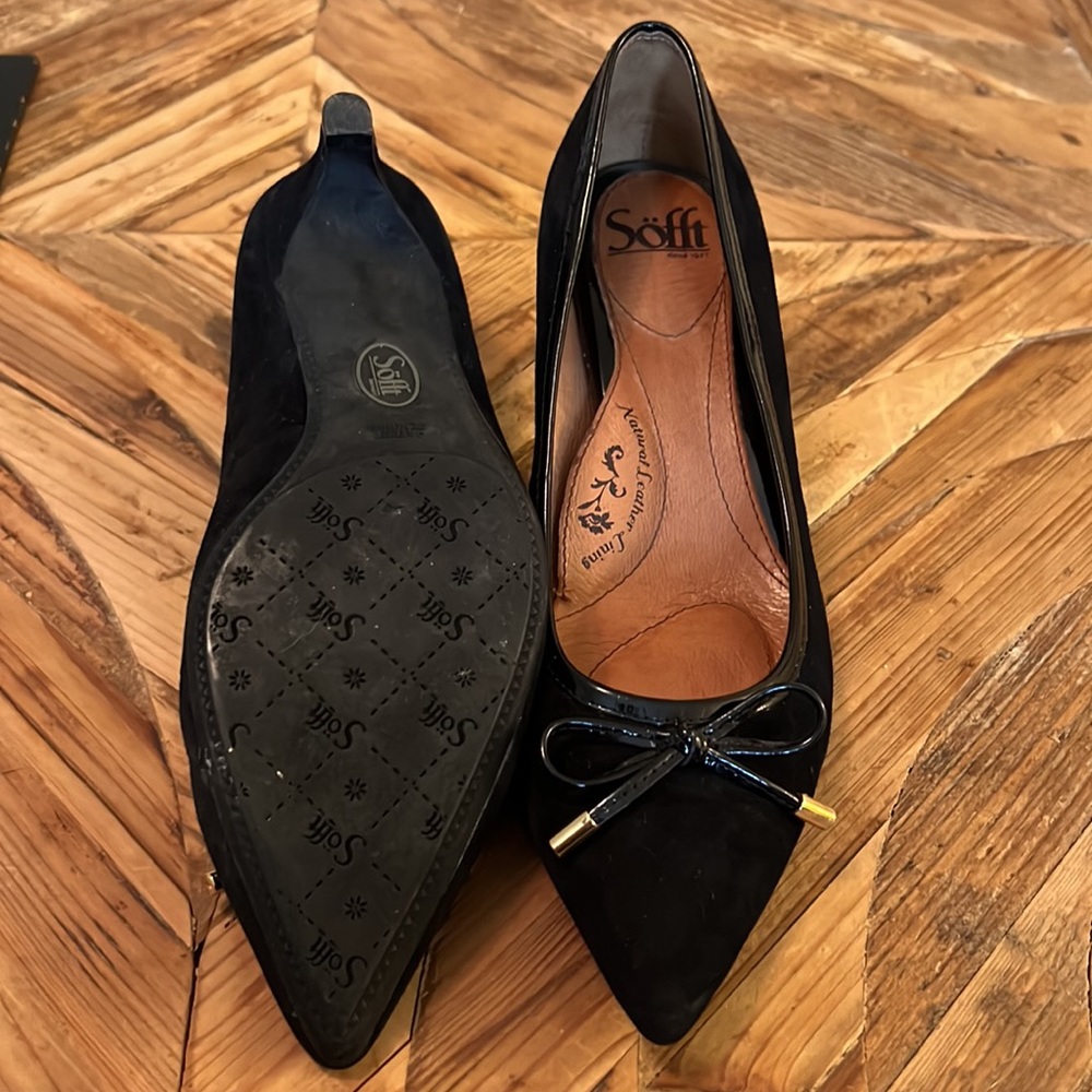 Soft Kitten Heel Micro Suede Pointy Toe Shoes - image 3